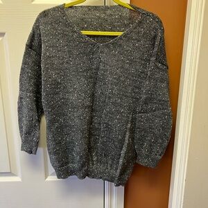 Chic Dark Gray V-Neck Sweater